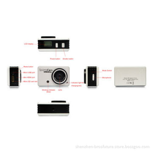 720P 120-degree view angle, loop recording sports camera
